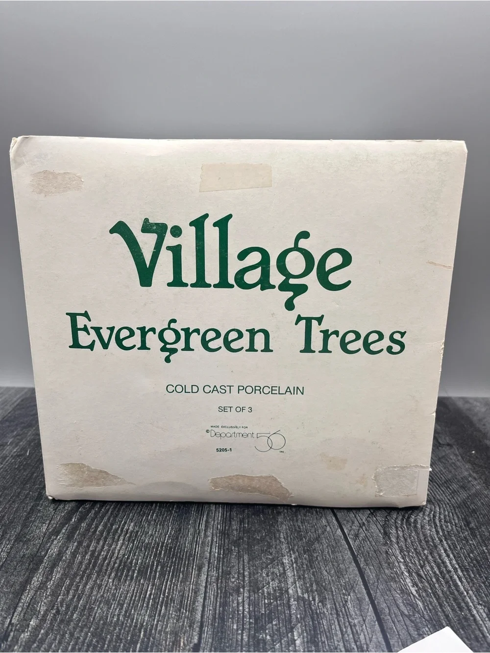 Dept 56 Village Evergreen Trees Set of 3 Cold Cast Porcelain #5205-1